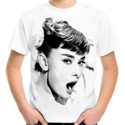 Koszulka z Audrey Hepburn dziecięca t-shirt z nadrukiem motywem grafiką na prezent dla mamy dziewczyny żony kobiety