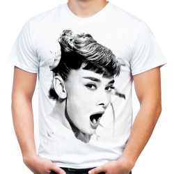 Koszulka z Audrey Hepburn męska t-shirt z nadrukiem grafiką motywem dla dziewczyny żony kobiety mamy na prezent