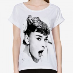 Bluzka z Audrey Hepburn damska z grafiką nadrukiem motywem dla kobiety żony mamy dziewczyny na prezent