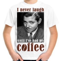Koszulka Clark Gable Coffe dziecięca na prezent dla kawosza miłośnika kawy chłopaka faceta t-shirt