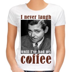 Koszulka Clark Gable Coffe damska na prezent dla kawosza miłośniczki kawy dziewczyny żony koleżanki z kawą t-shirt
