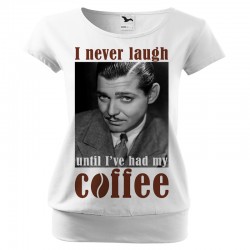 bluzka Clark Gable Coffe damska dla kawoszki miłośniczki kawy z kawą na prezent dla żony dziewczyny babci kobiety