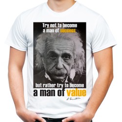 Koszulka Albert Einstein Value z Albertem Einsteinem z nadrukiem grafiką motywem na prezent dla męża chłopaka faceta t-shirt