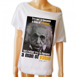 Tunika Albert Einstein Value z Albertem Einsteinem z nadrukiem grafiką motywem na prezent dla kobiety dziewczyny żony bluzka