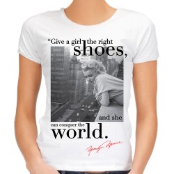 koszulka z Marilyn Monroe shoes damska z nadrukiem motywem grafiką dla żony mamy dziewczyny na prezent t-shirt