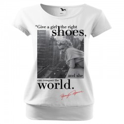 Bluzka  z Marilyn Monroe shoes damska luźna z nadrukiem motywem grafiką na prezent dla dziewczyny żony mamy babci
