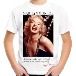 koszulka z Marilyn Monroe laugh damska z nadrukiem motywem grafiką dla córki syna na prezent t-shirt