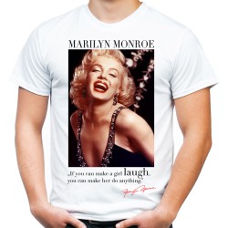 koszulka z Marilyn Monroe laugh damska z nadrukiem motywem grafiką dla męża ojca chłopaka na prezent t-shirt