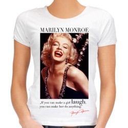 koszulka z Marilyn Monroe laugh damska z nadrukiem motywem grafiką dla żony mamy dziewczyny na prezent t-shirt