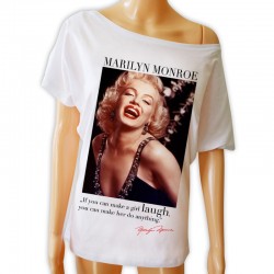 Tunika z Marilyn Monroe laugh damska bluzka na prezent dla żony dziewczyny mamy  z grafiką nadrukiem motywem