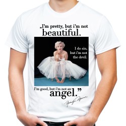 Koszulka z Marilyn Monroe Angel męska t-shirt na prezent dla taty chłopaka dziadka faceta z nadrukiem