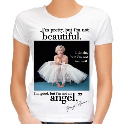 koszulka z Marilyn Monroe Angel damska z nadrukiem motywem grafiką dla żony mamy dziewczyny na prezent t-shirt babci
