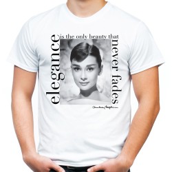 Koszulka z Audrey Hepburn Elegance męska t-shirt z nadrukiem grafiką motywem dla dziewczyny żony kobiety mamy na prezent