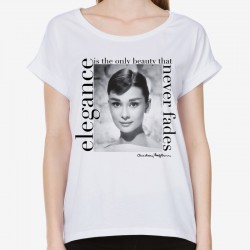 Bluzka z Audrey Hepburn Elegance damska z grafiką nadrukiem motywem dla kobiety żony mamy dziewczyny na prezent