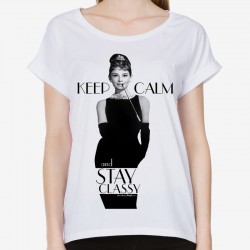 Koszulka z Audrey Hepburn keep calm and stay classy dziecięca bluzka