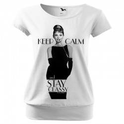 Bluzka z Audrey Hepburn keep calm and stay classy luźna damska