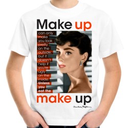 Koszulka z Audrey Hepburn dziecięca Make Up  t-shirt z nadrukiem motywem grafiką na prezent dla mamy dziewczyny żony kobiety