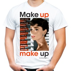 Koszulka z Audrey Hepburn Make Up męska t-shirt z nadrukiem grafiką motywem dla dziewczyny żony kobiety mamy na prezent