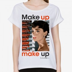 Bluzka z Audrey Hepburn Make Up damska z grafiką nadrukiem motywem dla kobiety żony mamy dziewczyny na prezent