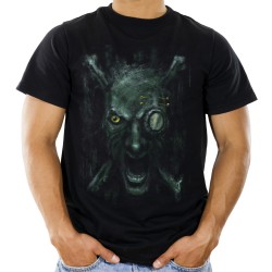 Koszulka mroczna twarz z piszczelami czaszką męska horror na prezent rla miłośnika mrocznych klimatów filmów t-shirt