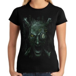Koszulka mroczna twarz z piszczelami czaszką damska  horror na prezent dla miłośnika mrocznych klimatów filmów t-shirt