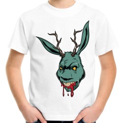 Koszulka z jeleniem zombie dziecięca z nadrukiem motywem grafiką królika t-shirt mroczny