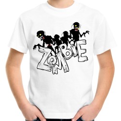 Koszulka z napisem nadrukiem grafiką motywem zombie horror dziecięca t-shirt
