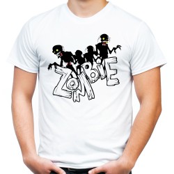 Koszulka z napisem nadrukiem grafiką motywem zombie horror męska t-shirt