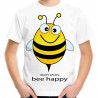 Koszulka z pszczołą dont worry be happy bee koszulka na prezent dla pszczelarza t-shirt dziecięcy z nadrukiem grafiką pszczoły