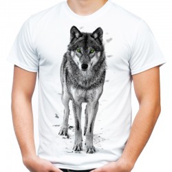 koszulka męska z wilkiem t-shirt wilk szary z nadrukiem motywem wilka