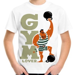 Koszulka Gym lover na siłownię dziecięca dla chłopaka kulturysty na prezent na dzień walentynki