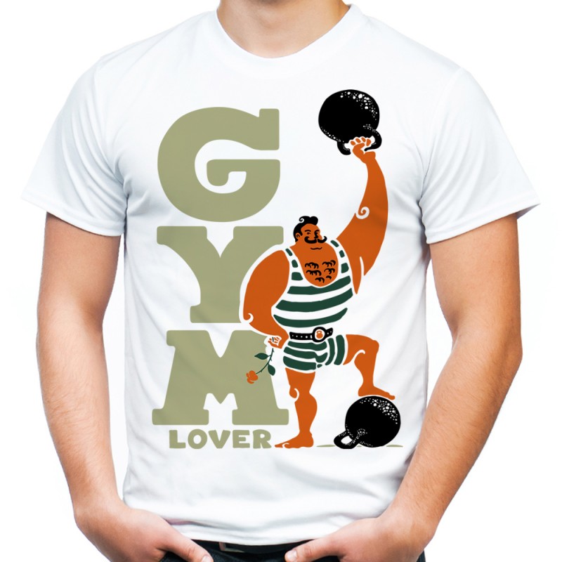 Koszulka Gym lover na siłownię na prezent dla kulturysty dzień chłopaka walentynki dla męża siłacza t-shirt