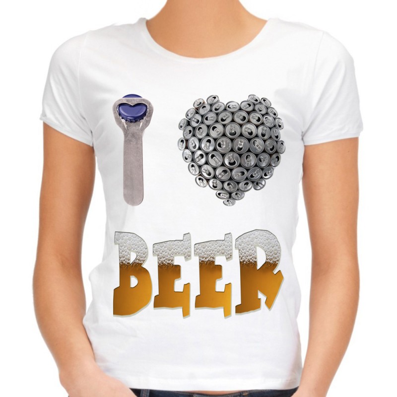 Koszulka kocham piwo i love beer dla piwosza na prezent damska