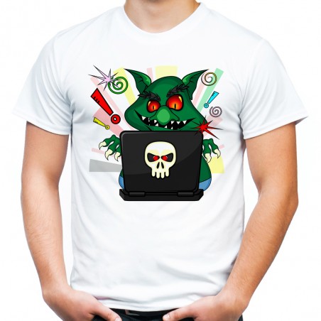 Koszulka z trollem dla informatyka męska na prezent dla chłopaka męża dzień walentynki t-shirt