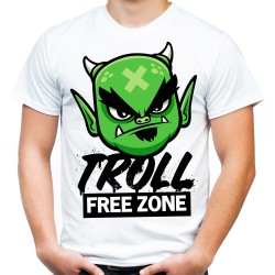 Koszulka troll free zone dla trolla męska t-shirt