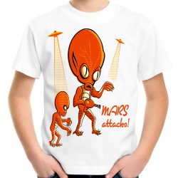 Koszulka z marsjanin ufo dziecięca z ufoludkiem obcym alien na prezent z grafiką nadrukiem motywem mars t-shirt