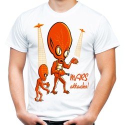 Koszulka z marsjanin ufo męska z ufoludkiem obcym alien na prezent z grafiką nadrukiem motywem mars t-shirt