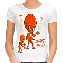 Koszulka marsjanin ufo damska z ufoludkiem obcym alien na prezent z grafiką nadrukiem motywem mars t-shirt