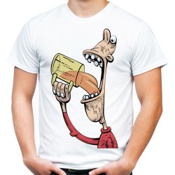 Koszulka dla piwosza gęba z kuflem męska kocham piwo na prezent dla kolegi chłopaka t-shirt
