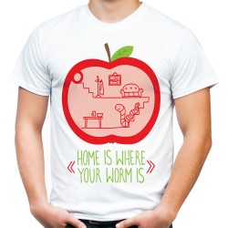 Koszulka dla domatora z robakiem na prezent męska t-shirt