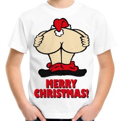 koszulka z mikołajem na prezent dla niegrzecznego dziecięca merry christmas wesołych świąt t-shirt na święta mikołaja
