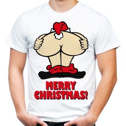 koszulka z mikołajem na prezent dla niegrzecznego męska merry christmas wesołych świąt t-shirt na święta mikołaja chłopaka