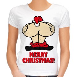 koszulka z mikołajem na prezent dla niegrzecznej damska merry christmas wesołych świąt t-shirt na święta mikołaja