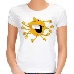 Koszulka śmieszne słońce gęba damska z nadrukiem motywem grafiką słońce śmieszna gęba t-shirt