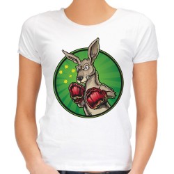 Koszulka z kangurem na prezent dla boksera z grafiką nadrukiem motywem bokser kangur damska t-shirt