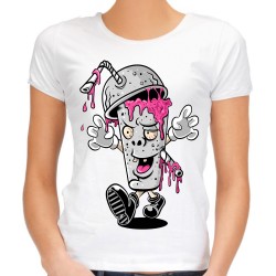 koszulka shake zombie horror z nadrukiem motywem grafiką horror t-shirt damska