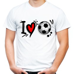 Koszulka i love soccer kocham piłkę dziecięca dla kibica na prezent chłopaka męża mecz piłki nożnej polska t-shirt