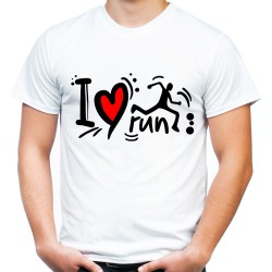 Koszulka i love run kocham biegać dziecięca na prezent dla biegacza chłopaka męża dziecka dzień walentynki t-shirt