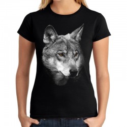 koszulka z wilkiem damska z głową motywem nadrukiem wilka wilk na koszulce