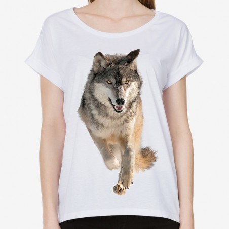bluzka z wilkiem luźna z nadrukiem wilka wilk wolf